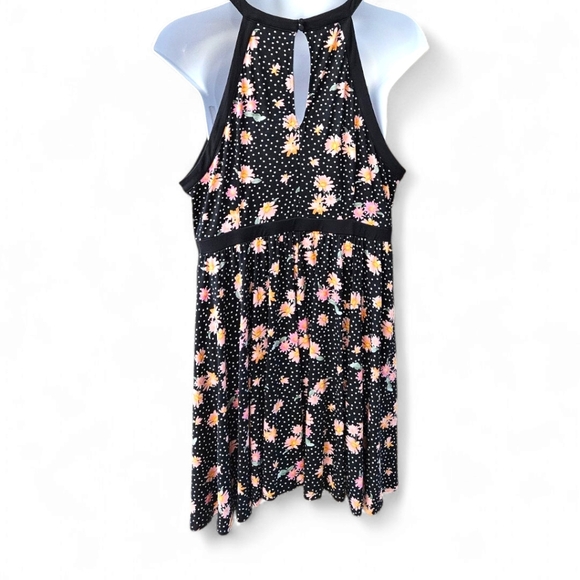 TORRID Plus Size Mini Studio Knit High Neck Floral Poka-Dot Skater Dress 3X - Picture 10 of 16